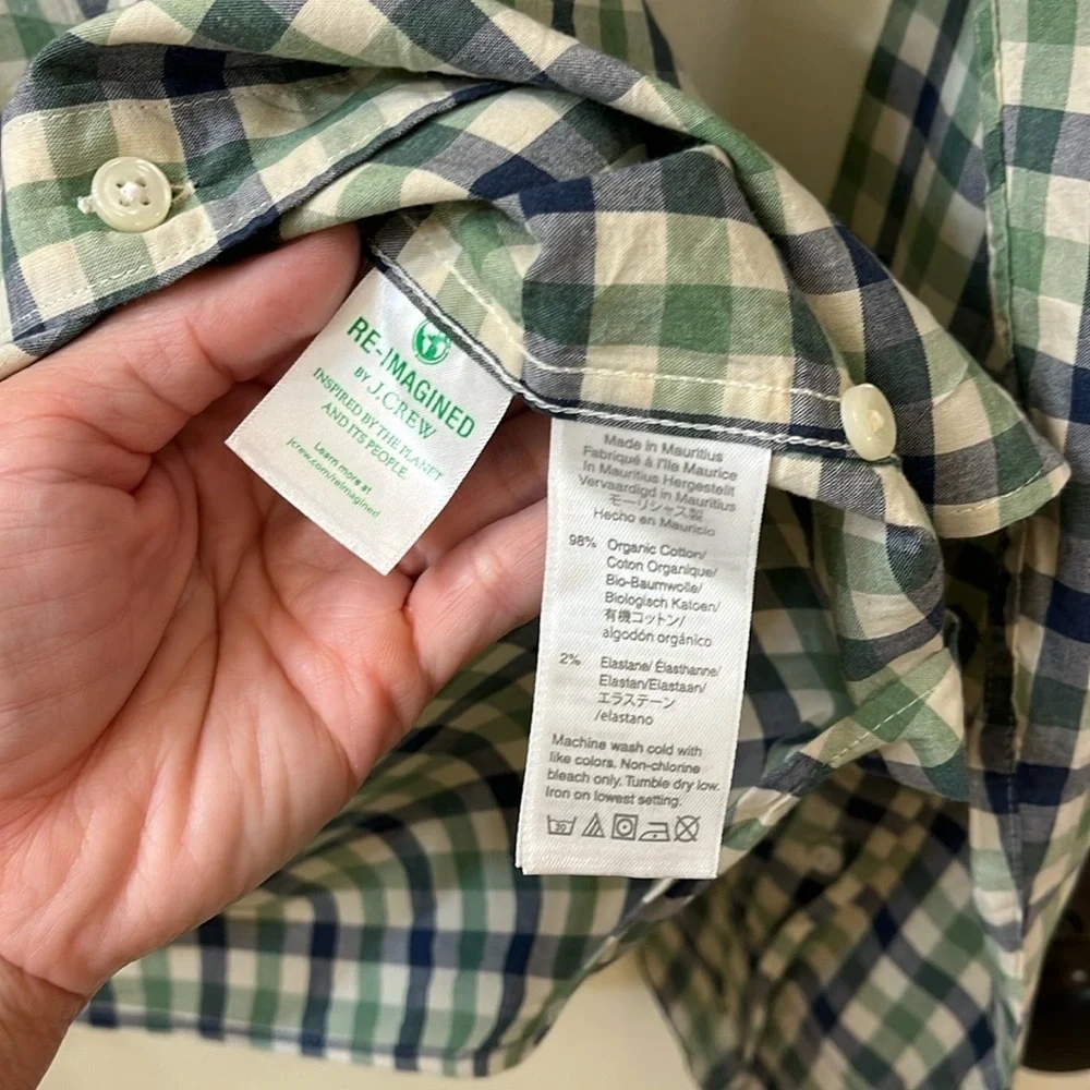 J. Crew Secret Wash Organic Cotton Slim Shirt Large